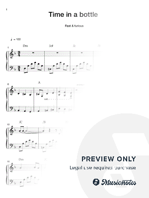Time in a Bottle by Linlin Wu - Sheet Music