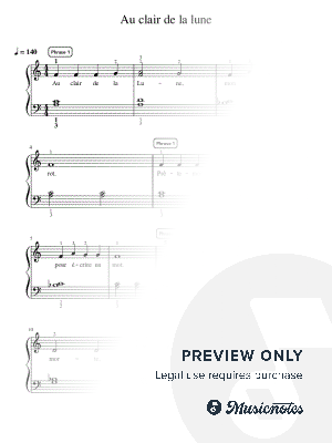 Au clair de la lune - Intermediate