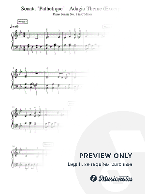 Sonata No. 8, Op.13 "Pathetique": II. Adagio Cantabile - Pre-Advanced