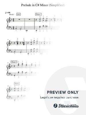 Prelude in C# Minor, Op.3, No.2 - Pre-Advanced by Simply Piano - Sheet Music