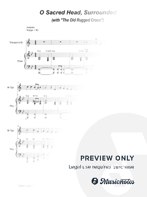 O Sacred Head, Surrounded (with "The Old Rugged Cross") (Bb-Trumpet solo and Piano) by Stephen DeCesare - Sheet Music