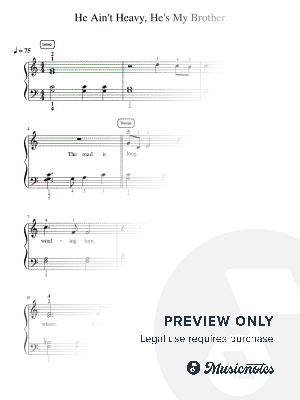 He Ain't Heavy, He's My Brother - Intermediate by Simply Piano - Sheet Music