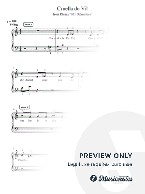 Cruella de Vil - Essentials by Simply Piano - Sheet Music