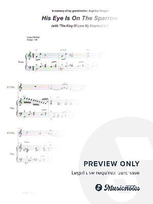 His Eye Is On The Sparrow (with "The King Of Love My Shepherd Is") (Flute or Violin solo and Piano)