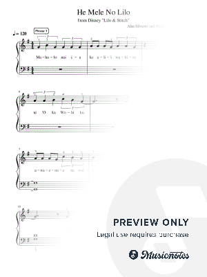He Mele No Lilo - Pre-Advanced by Simply Piano - Sheet Music