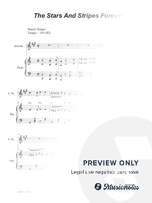 The Stars and Stripes Forever (Alto Saxophone and Piano) by Stephen DeCesare - Sheet Music