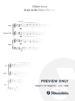 Christ Arose (Low in the Grave He Lay) for Flute and Clarinet Duet with Piano Accompaniment by B. C. Dockery - Sheet Music
