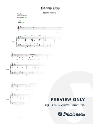 Danny Boy (Funeral Version) (Medium High Vocal Solo)