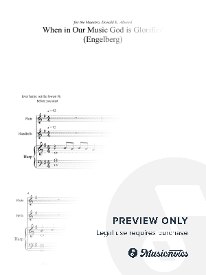 When In Our Music God Is Glorified for Handbell Solo, Flute, and Harp