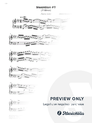 Invention No.9 in F Minor - Piano Solo (Original Version)