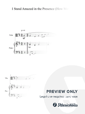  I Stand Amazed in the Presence (How Marvelous) for Viola Solo with Piano Accompaniment