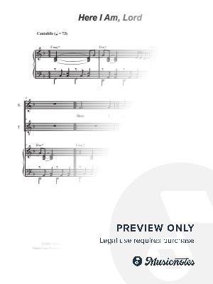 Here I Am, Lord (Duet for Soprano and Tenor solo) by Stephen DeCesare - Sheet Music