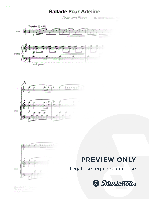 Ballade Pour Adeline - Flute and Piano (Full Score and Parts)
