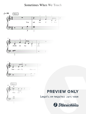 Sometimes When We Touch - Essentials by Simply Piano - Sheet Music