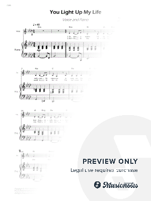 You Light Up My Life - Voice and Piano - Ab Major - W/Chords (Full Score and Parts)