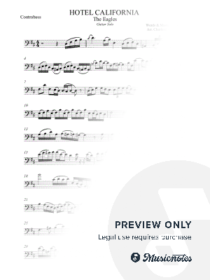 Hotel California - The Eagles - Guitar Solo for BASS (Original key)