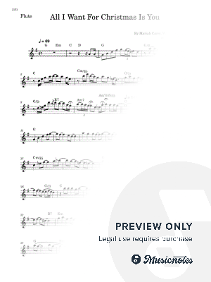 All I Want for Christmas Is You - Flute Solo (W/Chords)