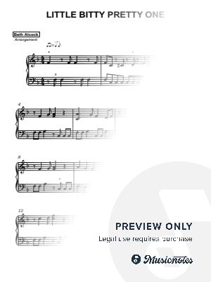 Little Bitty Pretty One (The Jackson 5) - piano by Beth Alcock – Violin & Piano Arrangements - Sheet Music