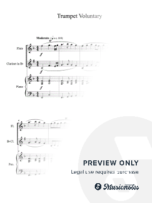 Trumpet Voluntary (Flute and Clarinet Duet with Piano Accompaniment) by B. C. Dockery - Sheet Music