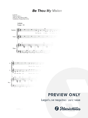Be Thou My Vision (Duet for Soprano and Tenor Solo) by Stephen DeCesare - Sheet Music