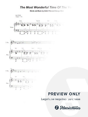 It's the Most Wonderful Time of the Year (Tenor Saxophone and Piano) by Stephen DeCesare - Sheet Music