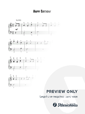 Happy Birthday - (Easy Piano)
