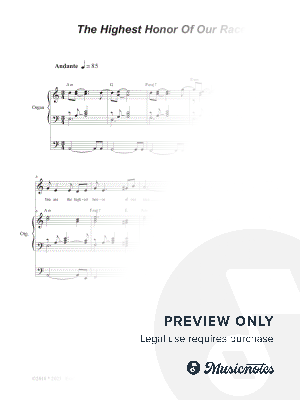 The Highest Honor Of Our Race (Vocal solo) by Stephen DeCesare - Sheet Music