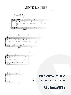 Annie Laurie for easy piano