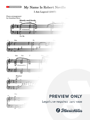 I Am Legend - My Name Is Robert Neville - Piano Solo