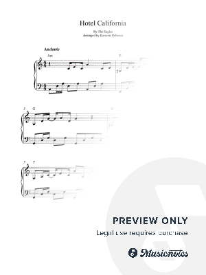 Hotel California by Kaiserin Rebecca - Sheet Music