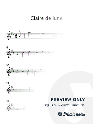 Claire De Lune by Debussy (EASY VIOLIN WITH TUTORIAL VIDEO) by HTP TV - Sheet Music