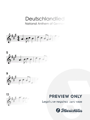 Deutschlandlied National Anthem of German by HTP TV - Sheet Music