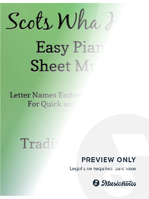 Scots Wha Hae Easy Piano Sheet Music