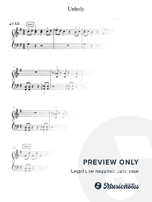 Unholy - Pre-Advanced by Simply Piano - Sheet Music