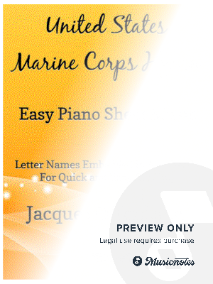 United States Marine Corps Hymn Easy Piano Sheet Music