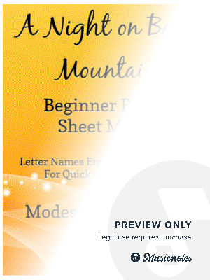 A Night on Bald Mountain Beginner Piano Sheet Music