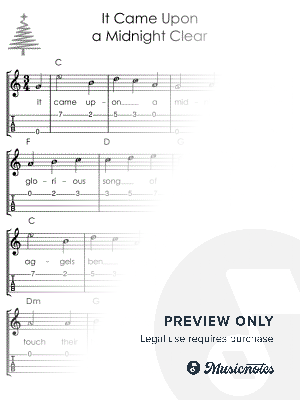 It Came Upon a Midnight Clear I UKULELE Sheet Music with Letters TAB Chords Lyrics for Beginners by Alicja Urbanowicz - Sh...