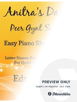 Anitra's Dance Peer Gynt Suite Easy Piano Sheet Music