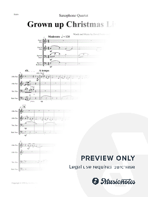 Grown-Up Christmas List - Saxophone Quartet - F