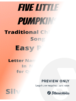  Five Little Pumpkins Easy Piano Sheet Music