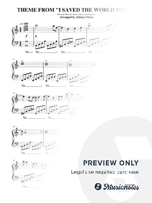 I Saved the World Today - Easy Piano Cover by Juliano Music - Sheet Music