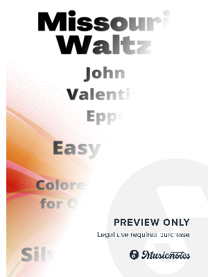 Missouri Waltz Easy Piano Sheet Music with Colored Notation