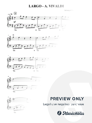 LARGO FROM "WINTER" (EASY PIANO - C VERSION) - A. VIVALDI by Juliano Music - Sheet Music