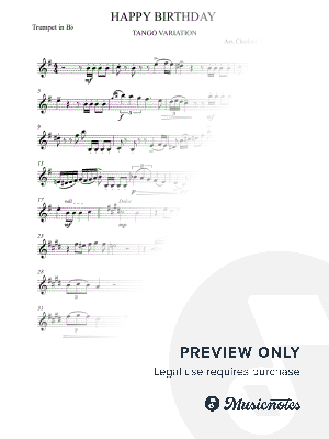Happy Birthday Tango - Trumpet by Charlene Elisha Gregory - Sheet Music