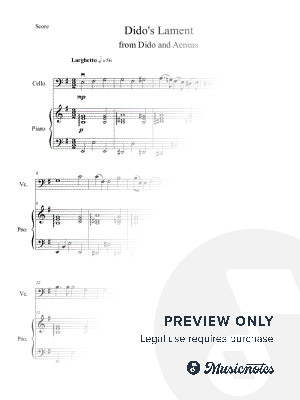 Dido's Lament (Cello Solo with Piano Accompaniment) by B. C. Dockery - Sheet Music