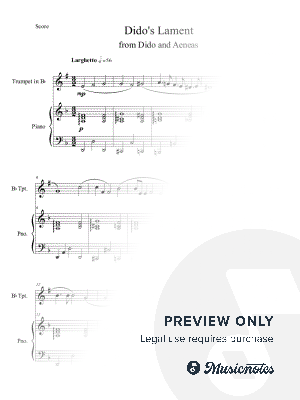 Dido's Lament (Trumpet Solo with Piano Accompaniment) by B. C. Dockery - Sheet Music