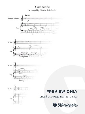 Comhehne for Recorder and Harp duo