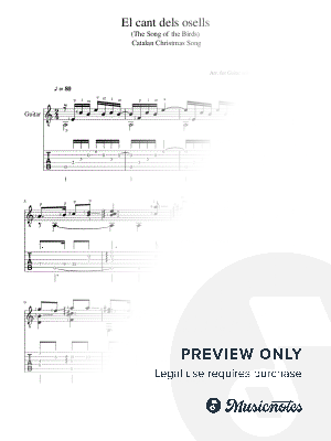 El cant dels osells (The Song of the Birds) - Catalan Christmas Song, Arr. for Guitar solo with tabs, updated 2023