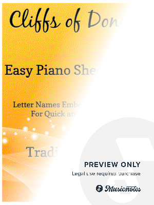  Cliffs of Doneen Easy Piano Sheet Music by SilverTonalities - Sheet Music