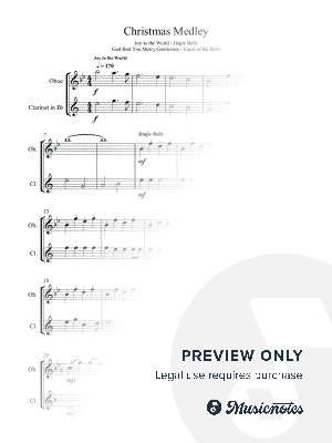 CHRISTMAS MEDLEY - Oboe & Clarinet Duet - Carol of the Bells - Joy to the World - Jingle Bells - God Rest You Merry Gentlemen